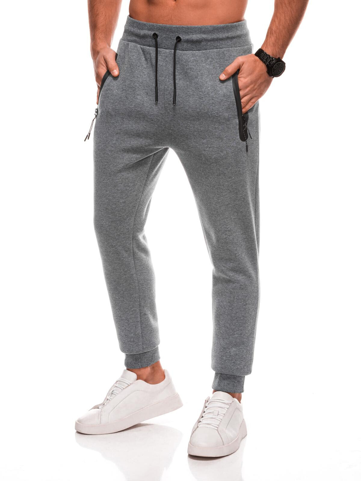 Edoti Men's BASIC uniform sweatpants - graphite melange V-7 EM-PABS