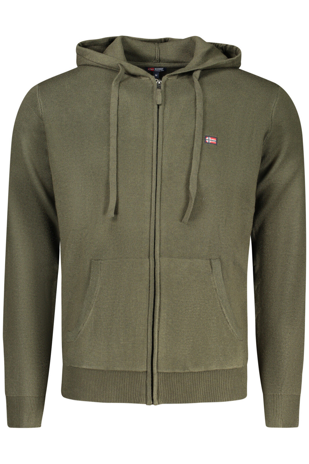 Pánska zelená mikina s kapucňou na zips