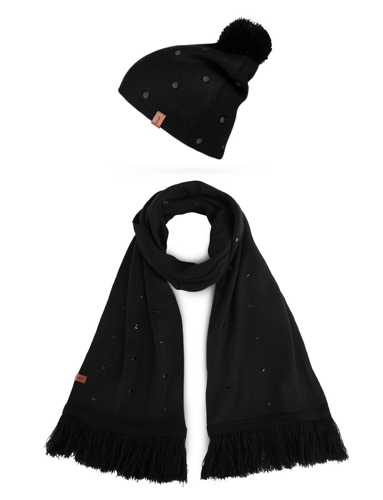 Čiapka a šál Nurit čierny set