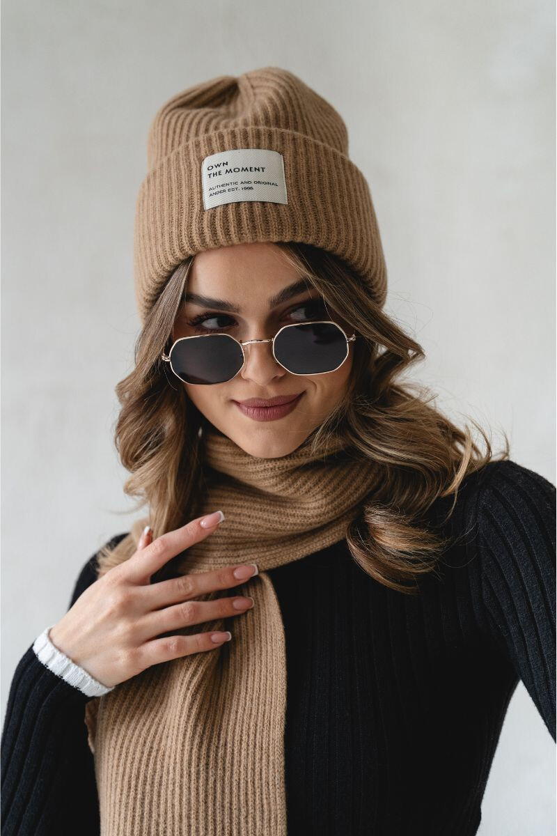 Ander PURO CAMEL kašmírová čiapka