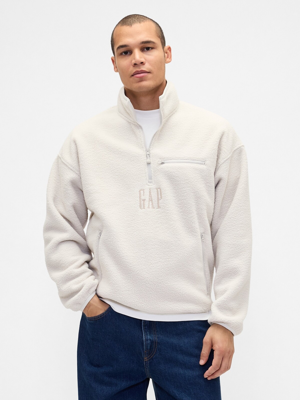 GAP Oversize Arctic Fleece Sherpa Sweatshirt - Mens