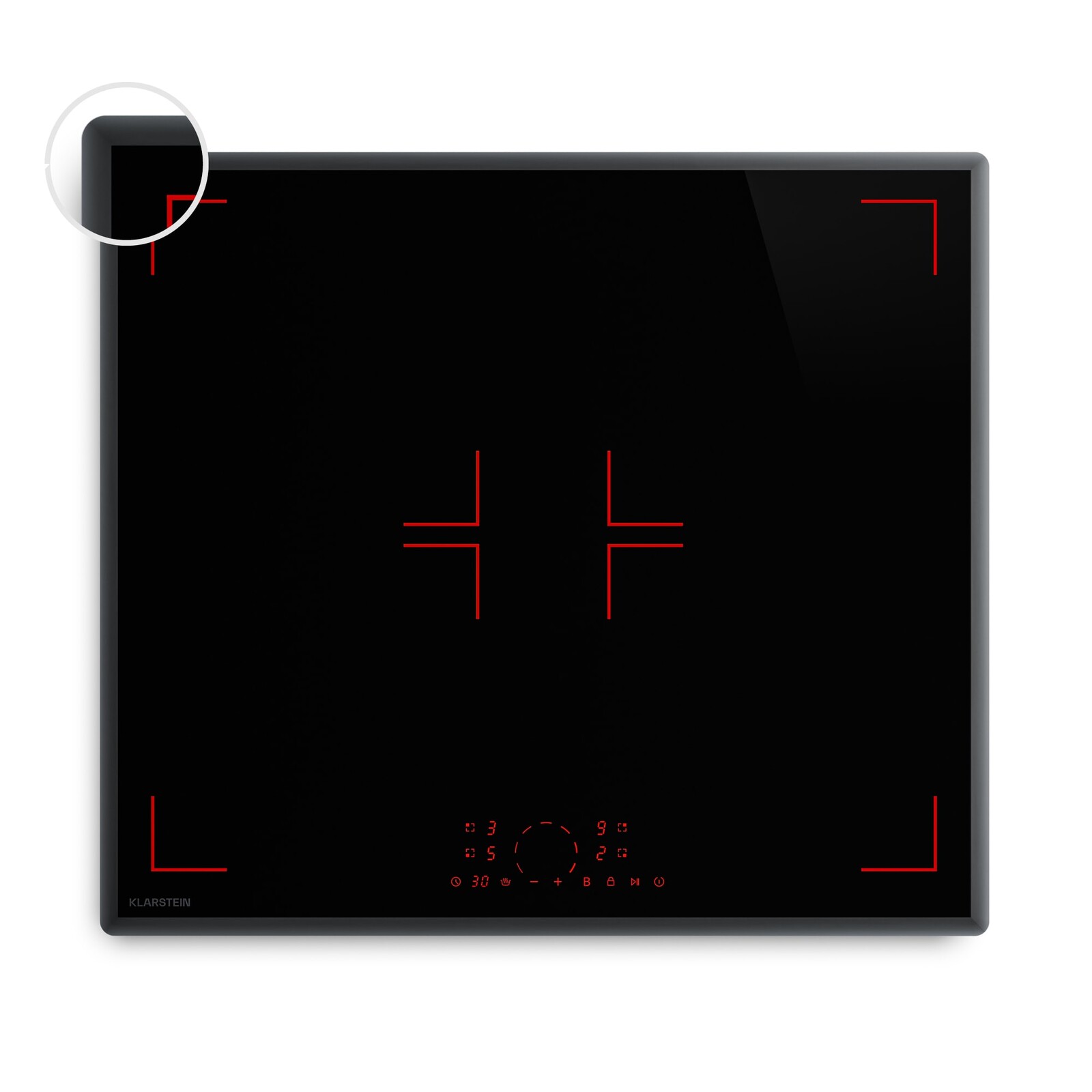 Klarstein RedFlame indukčná varná doska | Moderná, elegantná a výkonná | 4 varné zóny | 7000 W | 60 cm