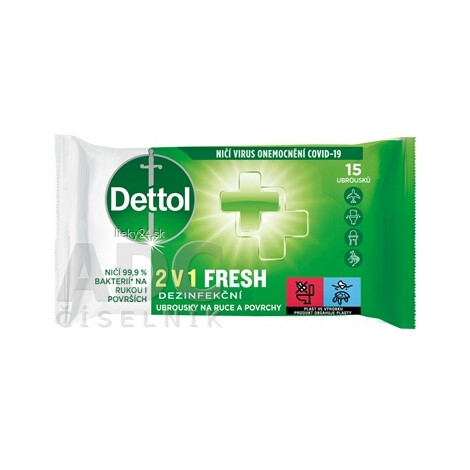 Dettol 2v1 FRESH Dezinfekčné obrúsky