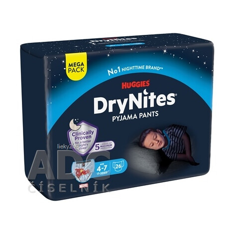 HUGGIES DRY NITES M pre chlapcov (4-7 rokov) MEGA