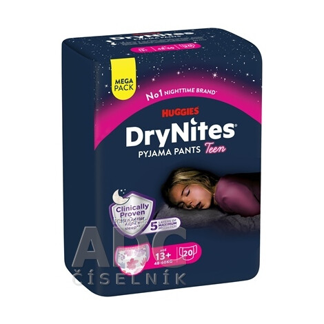 HUGGIES DRY NITES XL pre dievčatá (13+ r.) MEGA