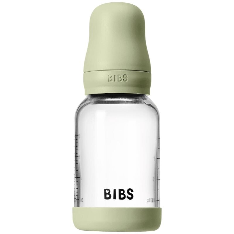BIBS Baby Glass Bottle Round Latex antikoliková fľaša Sage 120 ml