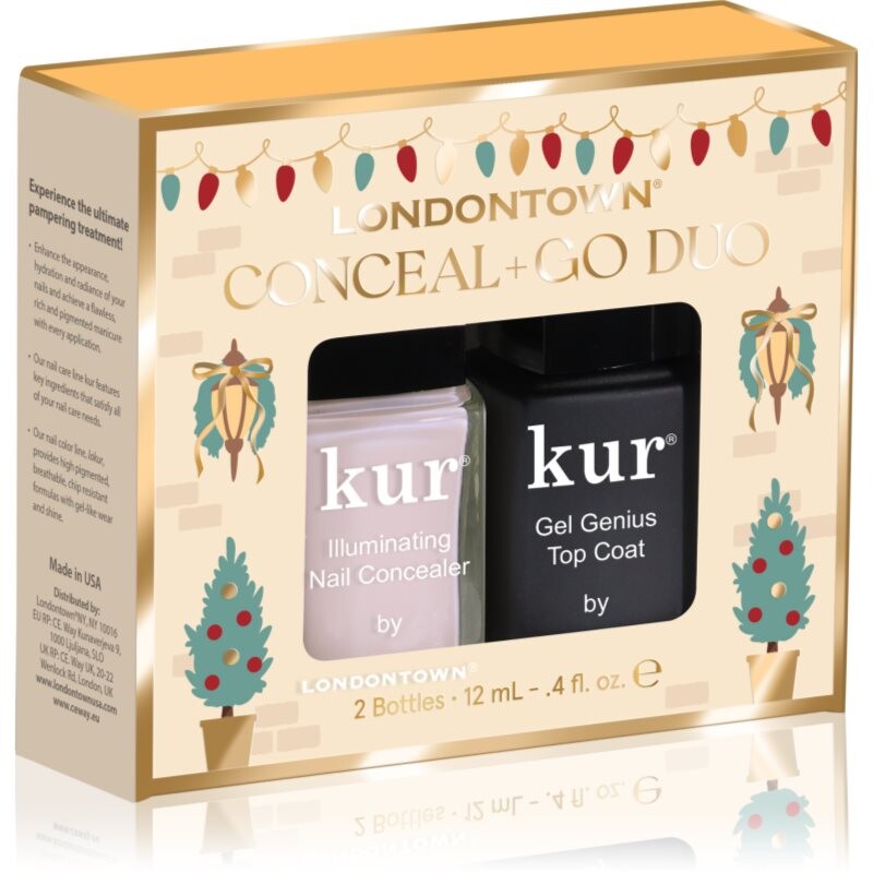 LONDONTOWN Kur Conceal + Go Duo sada lakov na nechty odtieň Pink Holiday Edition
