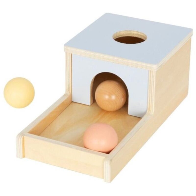 eliNeli Wooden Box With Balls aktivity hračka z dreva 1 ks