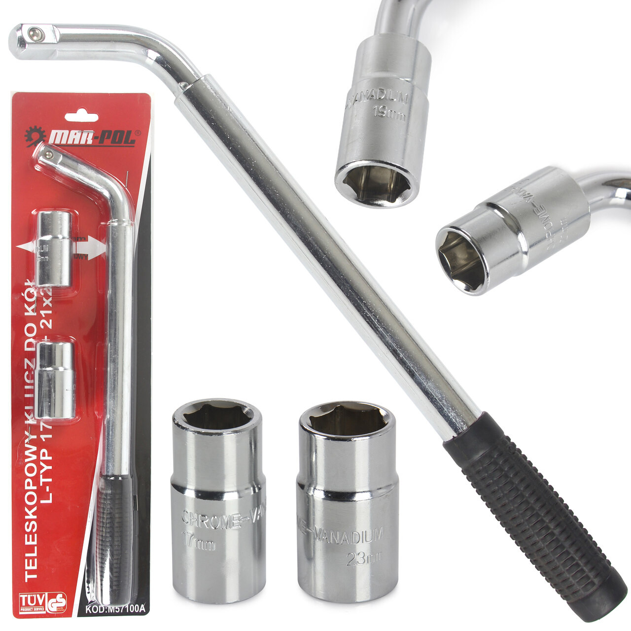 Mar-Pol Teleskopický kľúč na kolesá 17/19 21/23mm M57100A