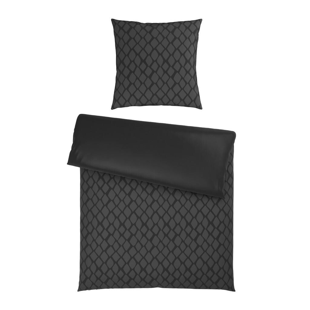 Dieter Knoll OBOJSTRANNÁ POSTEĽNÁ BIELIZEŇ, satén, antracitová, 155/220 cm