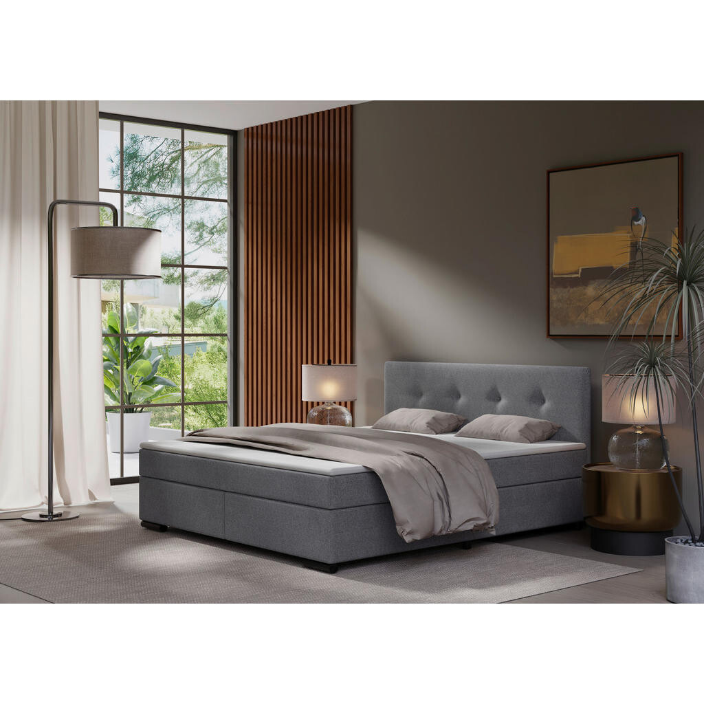 MID.YOU BOXSPRINGOVÁ POSTEĽ, 180/220 cm, svetlosivá