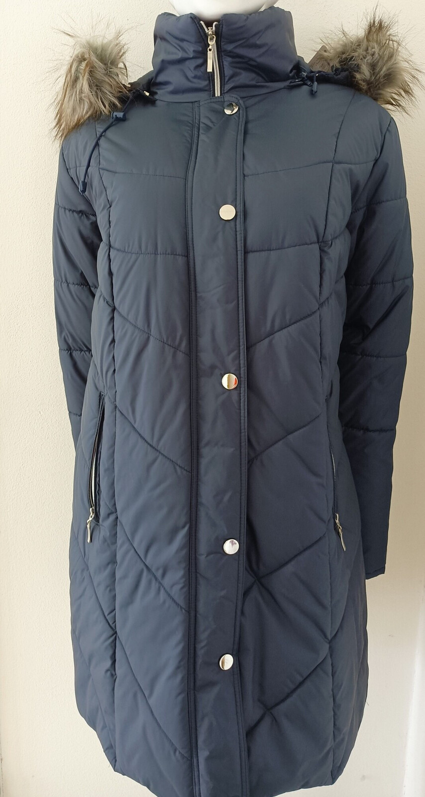 Dámska zimná bunda s kapucňou M49409 - Zaks 50 tmavě modrá