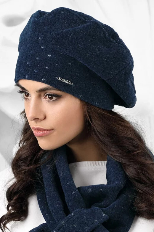Dámsky baret model 163229 tmavomodrý - Kamea UNI tmavě modrá