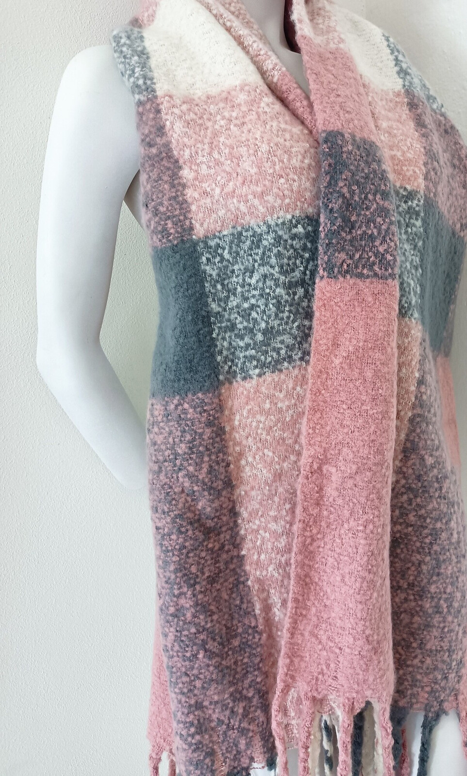 Dámska šatka SZ-207 - Bruno Rossi UNI šedo-růžová