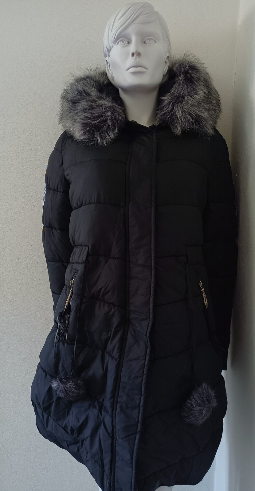 Dámska zimná bunda s kapucňou J-W1704(ty0162) - Feifa XXL černá