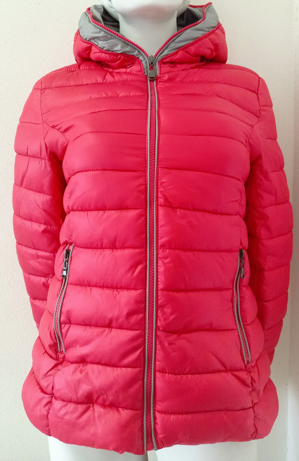 Dámska prešívaná bunda s kapucňou B7013 červená - SWest L červená