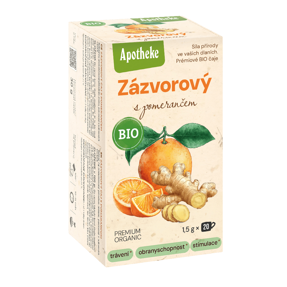 APOTHEKE BIO čaj Zázvorový s pomarančom 20 x 1.5 g
