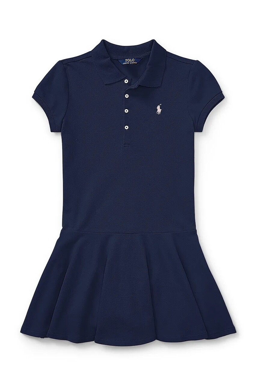 Dievčenské šaty Polo Ralph Lauren tmavomodrá farba, mini, rovný strih, 313624740001