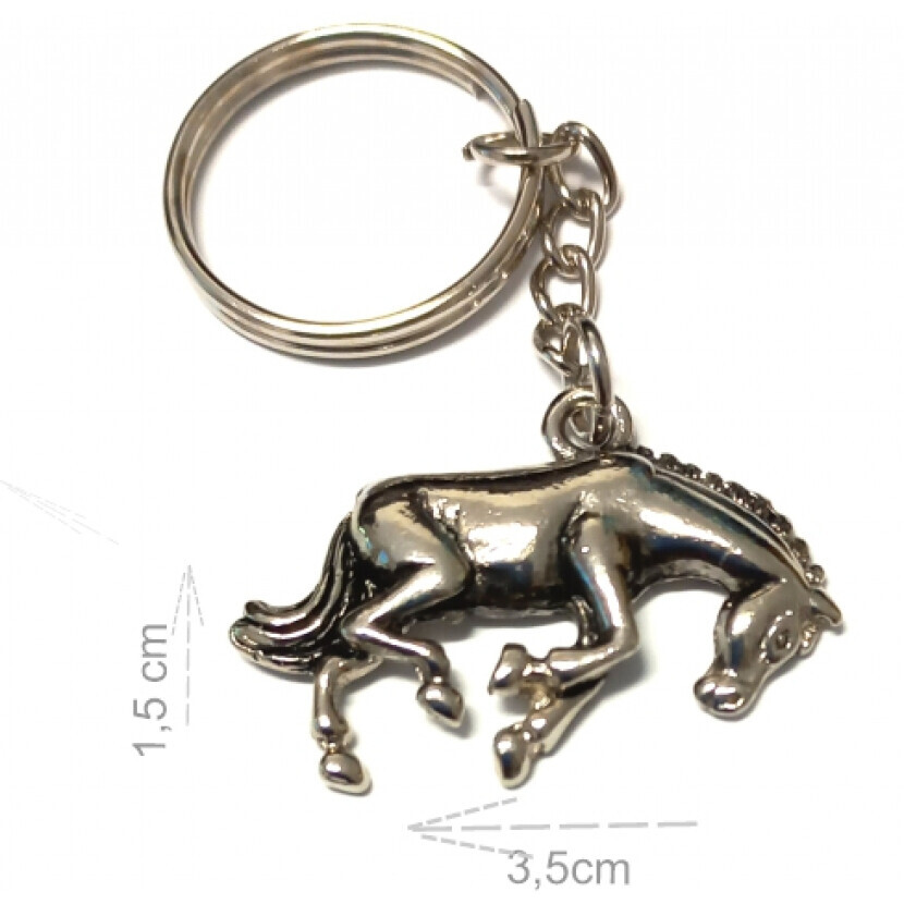 Kľúčenka kovová Kôň 3 - strieborná