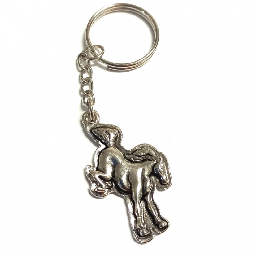 Kľúčenka kovová Kôň 1 - strieborná