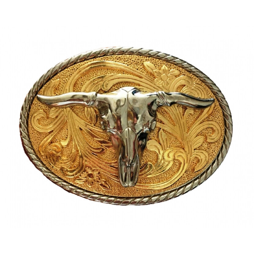 Spona na opasok Eravan Lebka bizóna - zlatá-strieborná