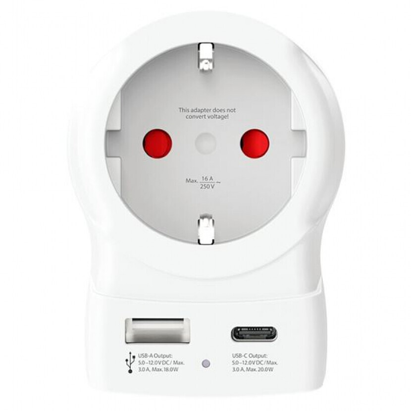 Cestovný adaptér (redukcia) s USB A+C 20W Skross do Veľkej Británie typ G - biely