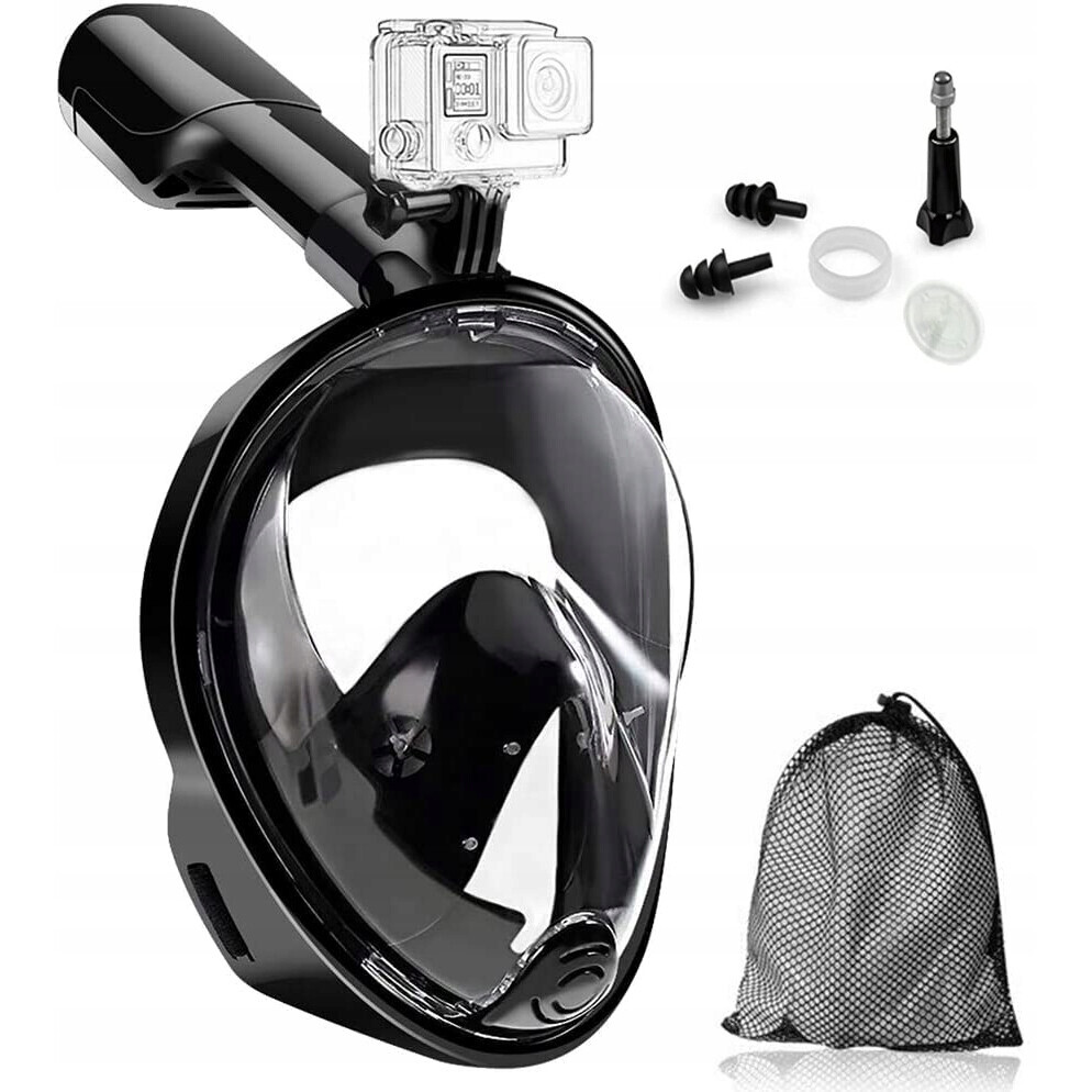 Celotvárová potápačská maska - čierna