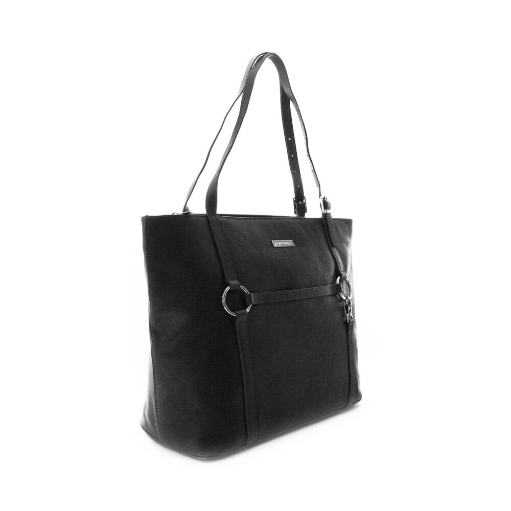 Kožená dámska kabelka Arwel 2403 - čierna