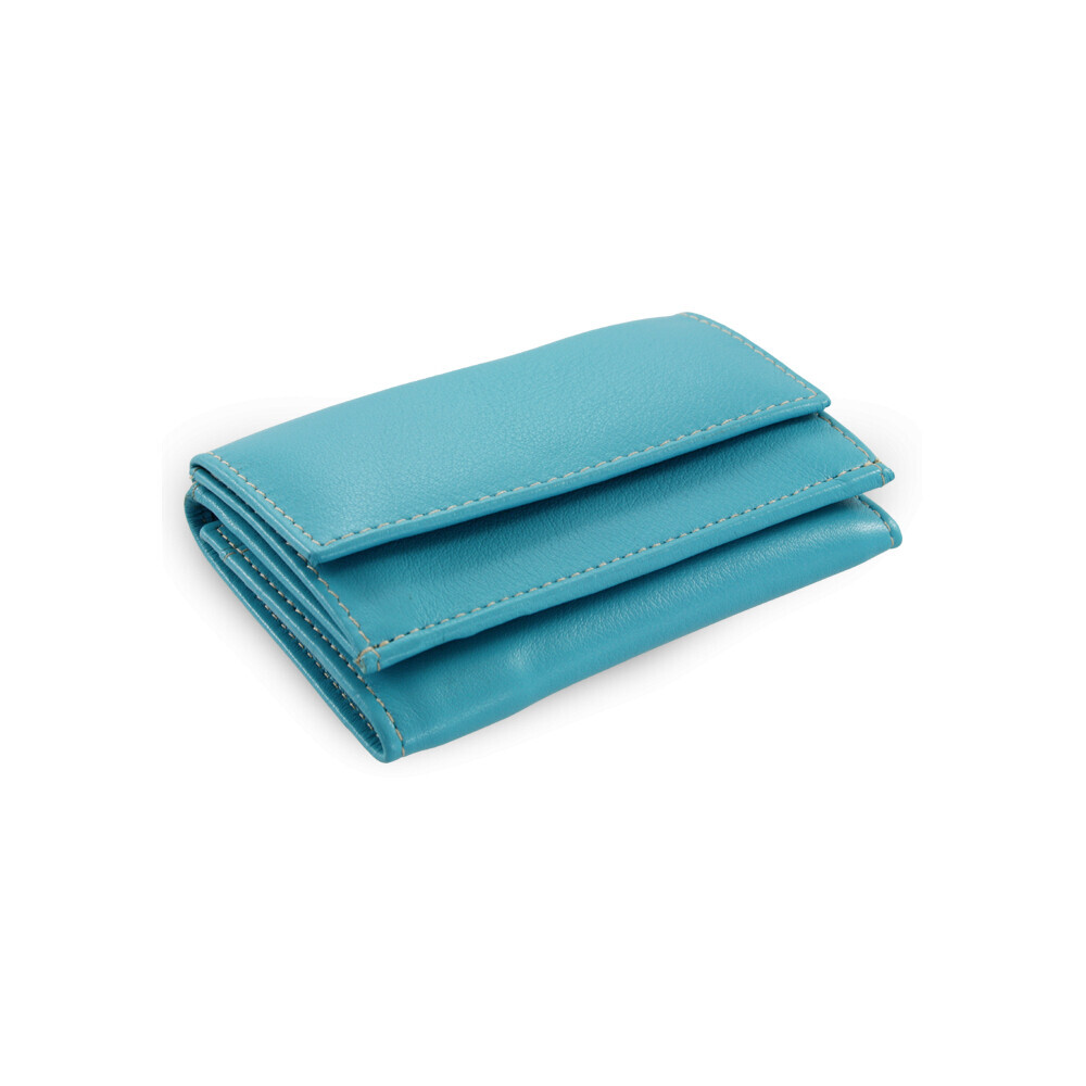 Dámska kožená kožená mini peňaženka Arwel 4392A - svetlo modrá