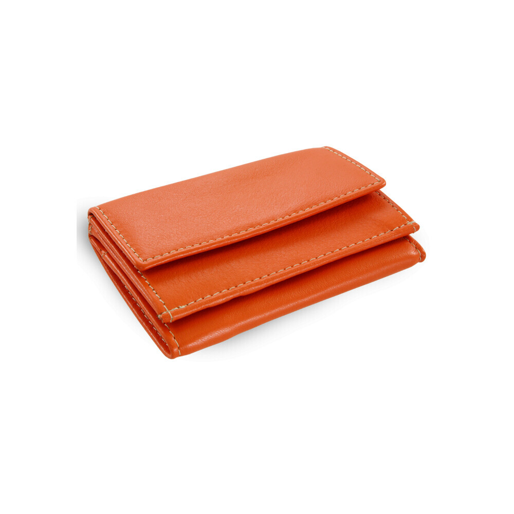 Dámska kožená kožená mini peňaženka Arwel 4392A - oranžová