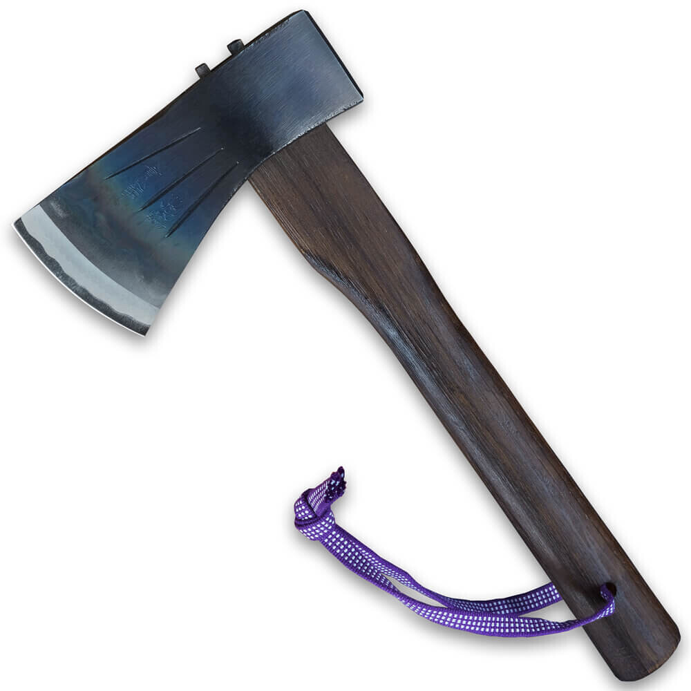 Japonská sekera Ko-Ono Warikomi/Yaki-e White oak 330 mm - hnedá-strieborná