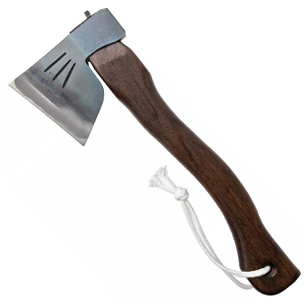 Japonská sekera Bakin Warikomi/Yaki-Magari-e White oak 330 mm - hnedá-strieborná