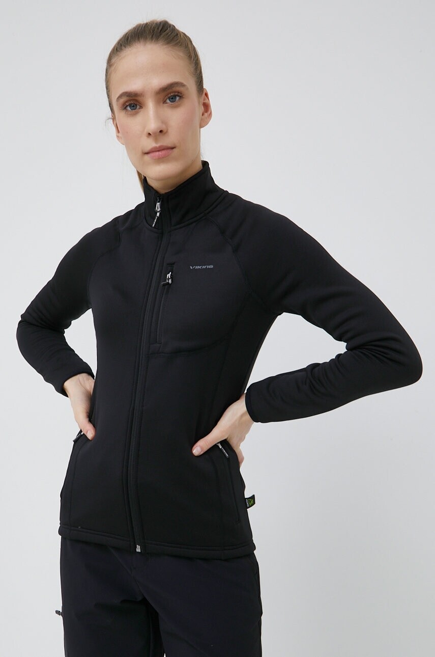 Športová mikina Viking Jukon dámska, čierna farba, jednofarebná, 740/23/2322