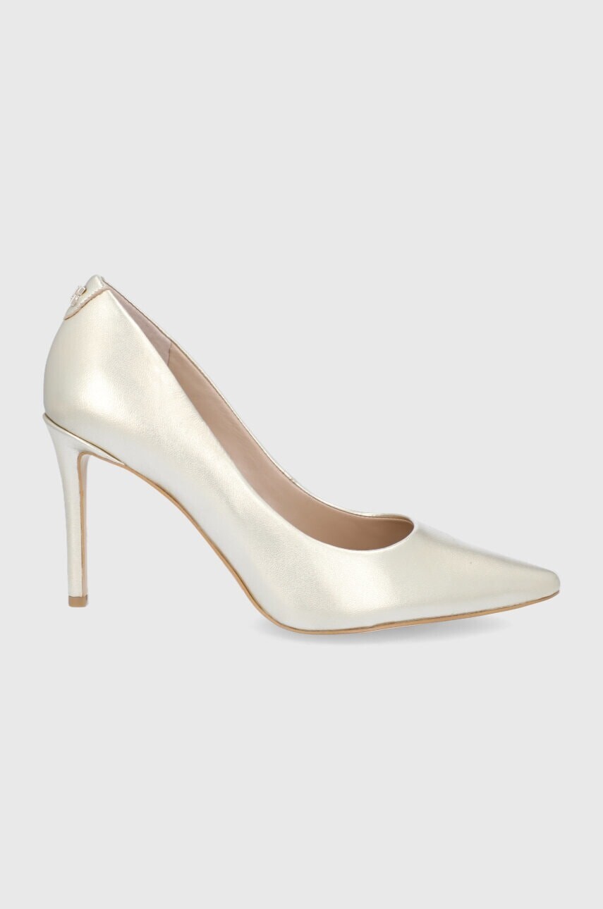 Kožené lodičky Guess PIERA zlatá farba, FL5PIE LEM08