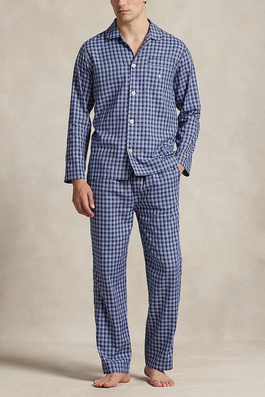 Bavlnené pyžamo Polo Ralph Lauren červená farba, vzorované, 714899627