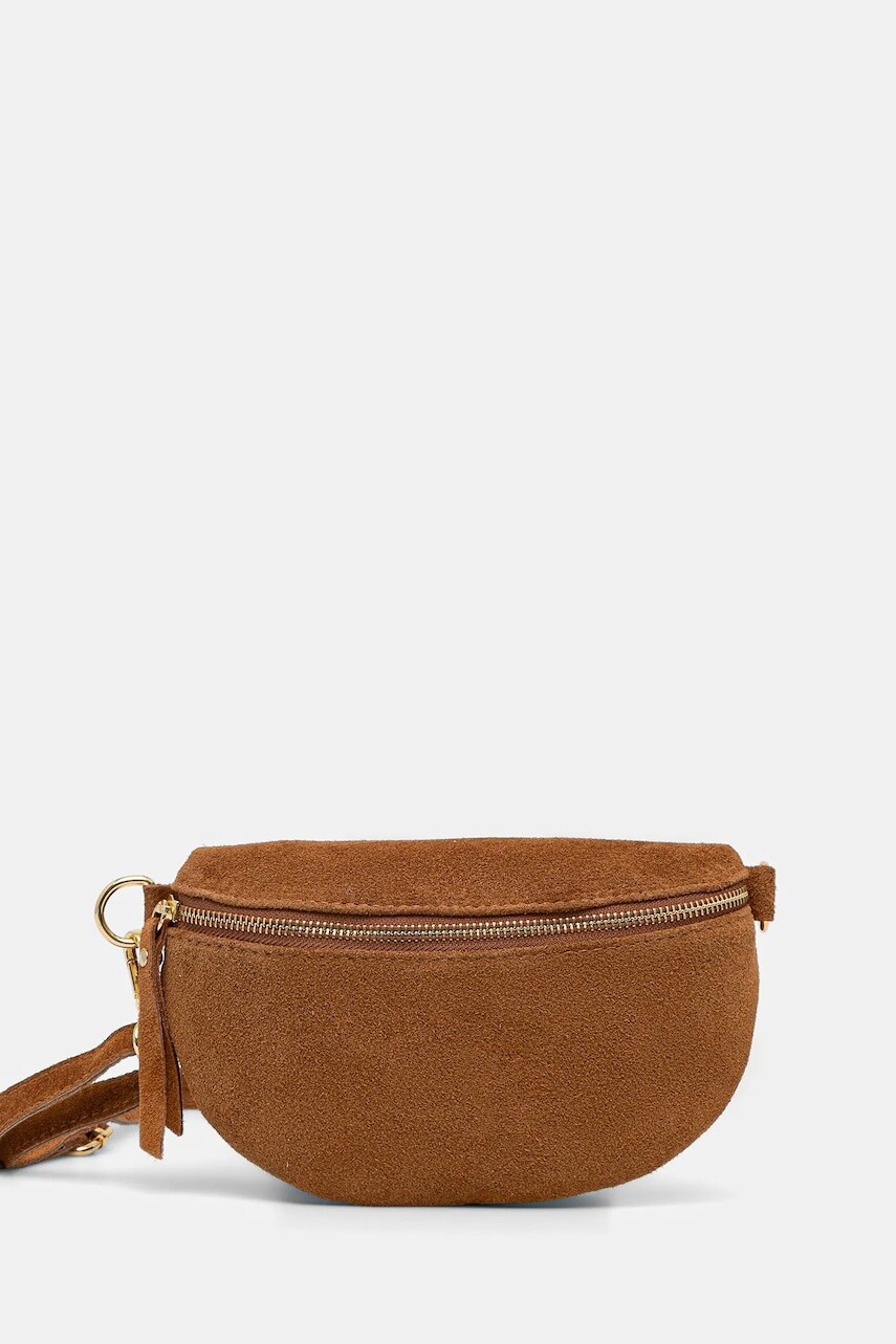 Semišová ľadvinka Answear Lab červená farba