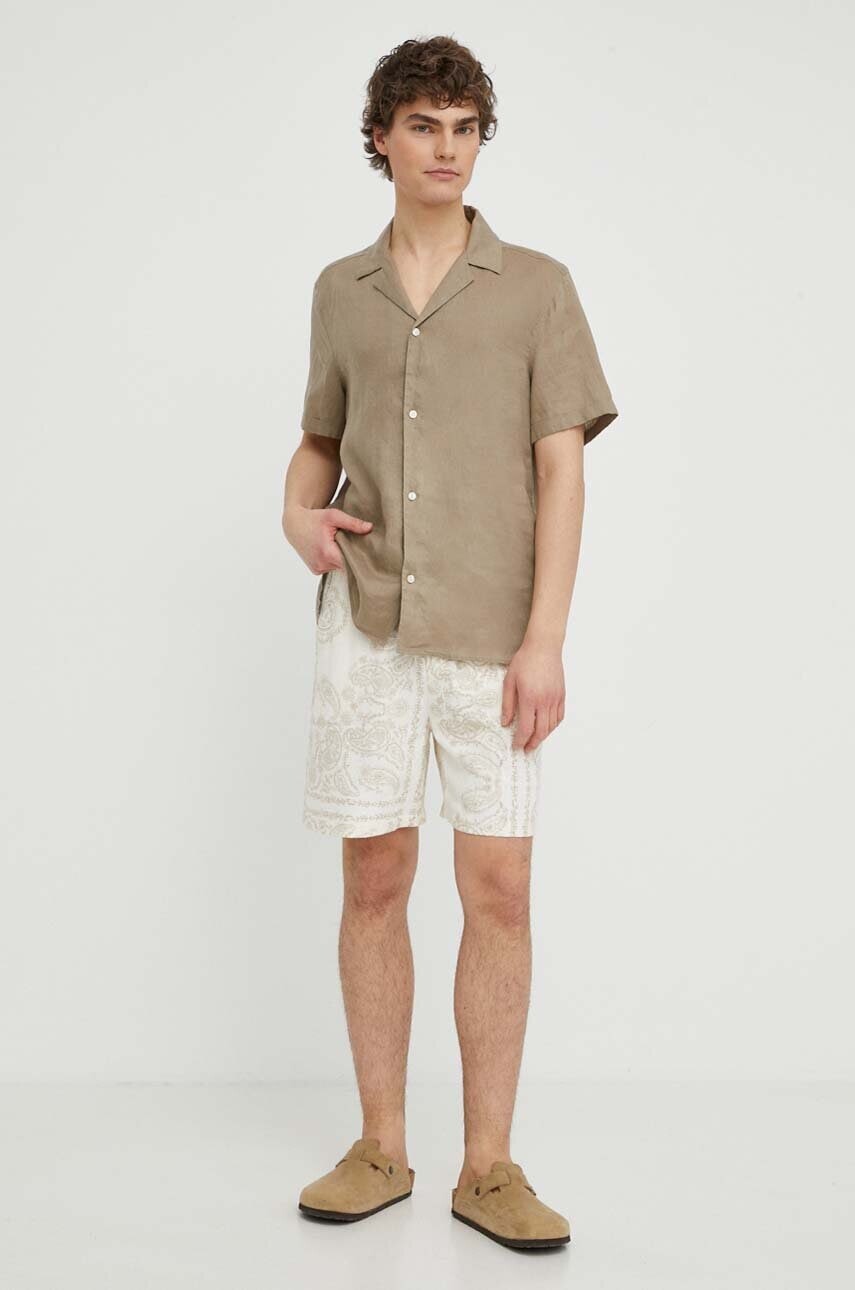 Ľanová košeľa Drykorn BIJAN_2 béžová farba, regular, 126004 47356