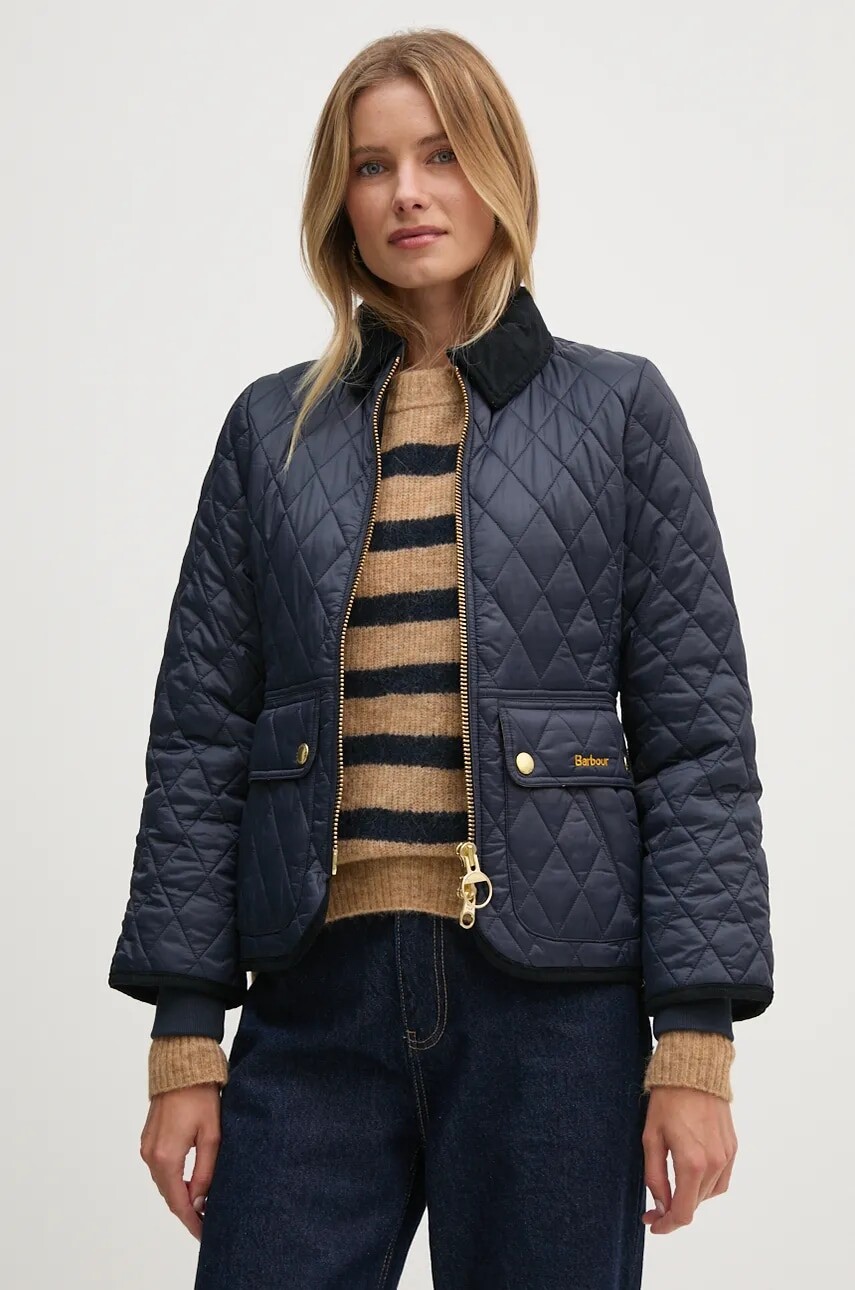 Bunda Barbour dámska, tmavomodrá farba, prechodná, LQU1765