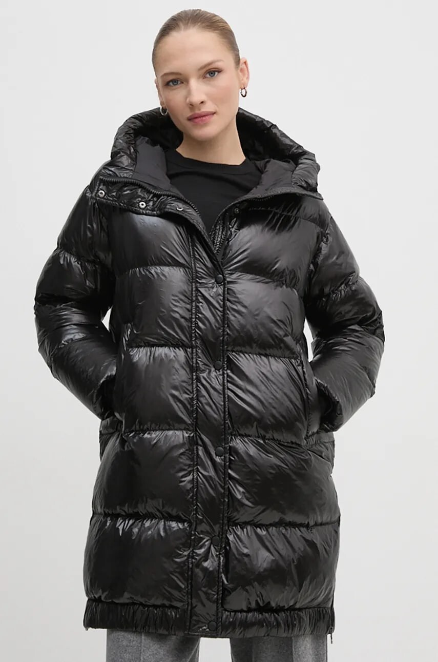 Páperová bunda Hetrego SARAH dámska, čierna farba, zimná, 8N722