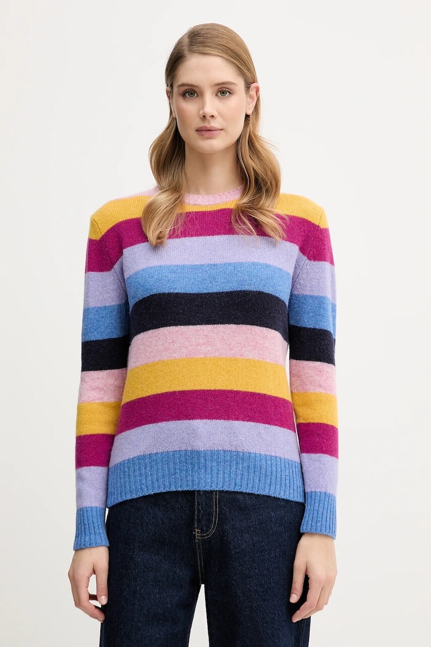 Vlnený sveter United Colors of Benetton ružová farba, 103ME107E