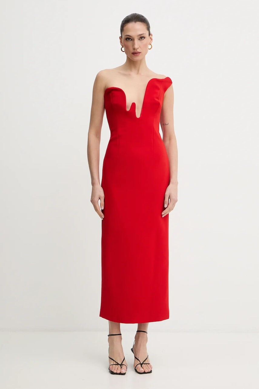 Šaty Bardot ROSALYN čierna farba, maxi, priliehavé, 59733DB