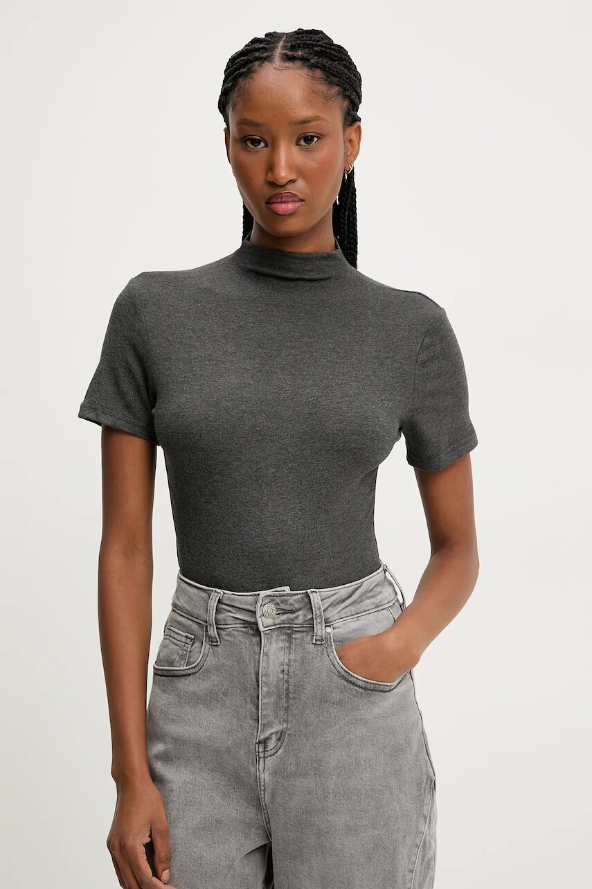 Blúzka Answear.LAB dámske, šedá farba, s polorolákom