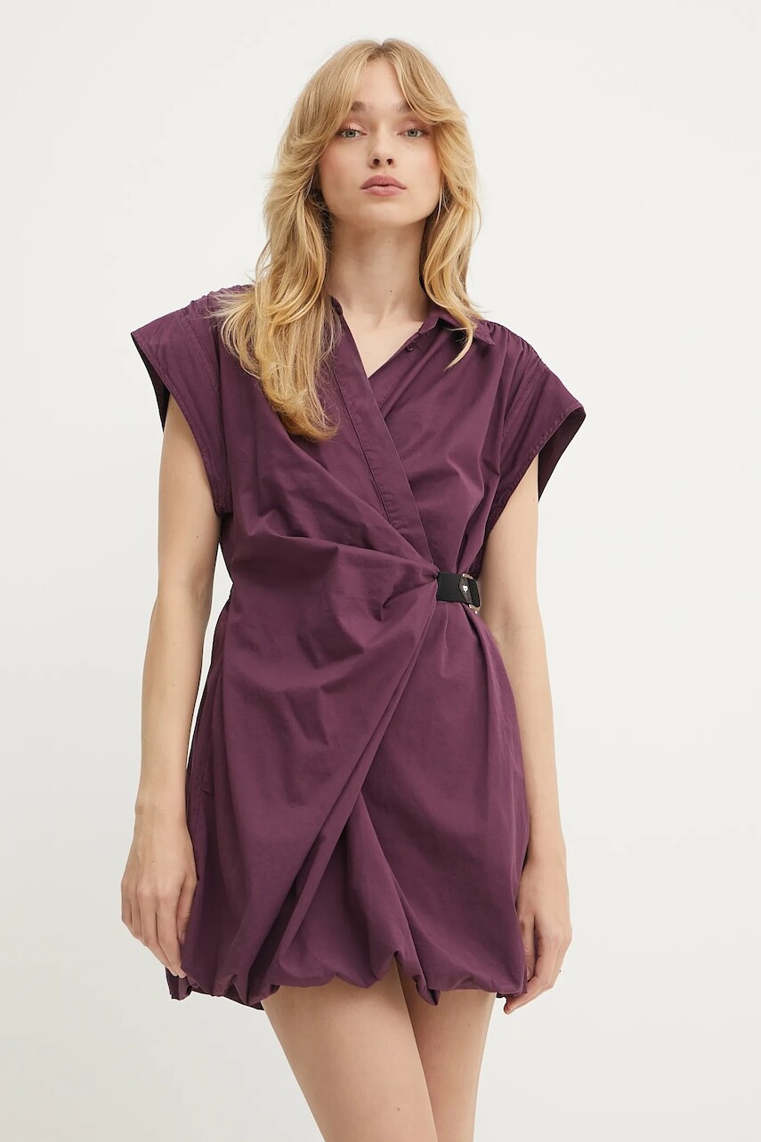 Šaty Pinko fialová farba, mini, áčkový strih, 105207 A2L8