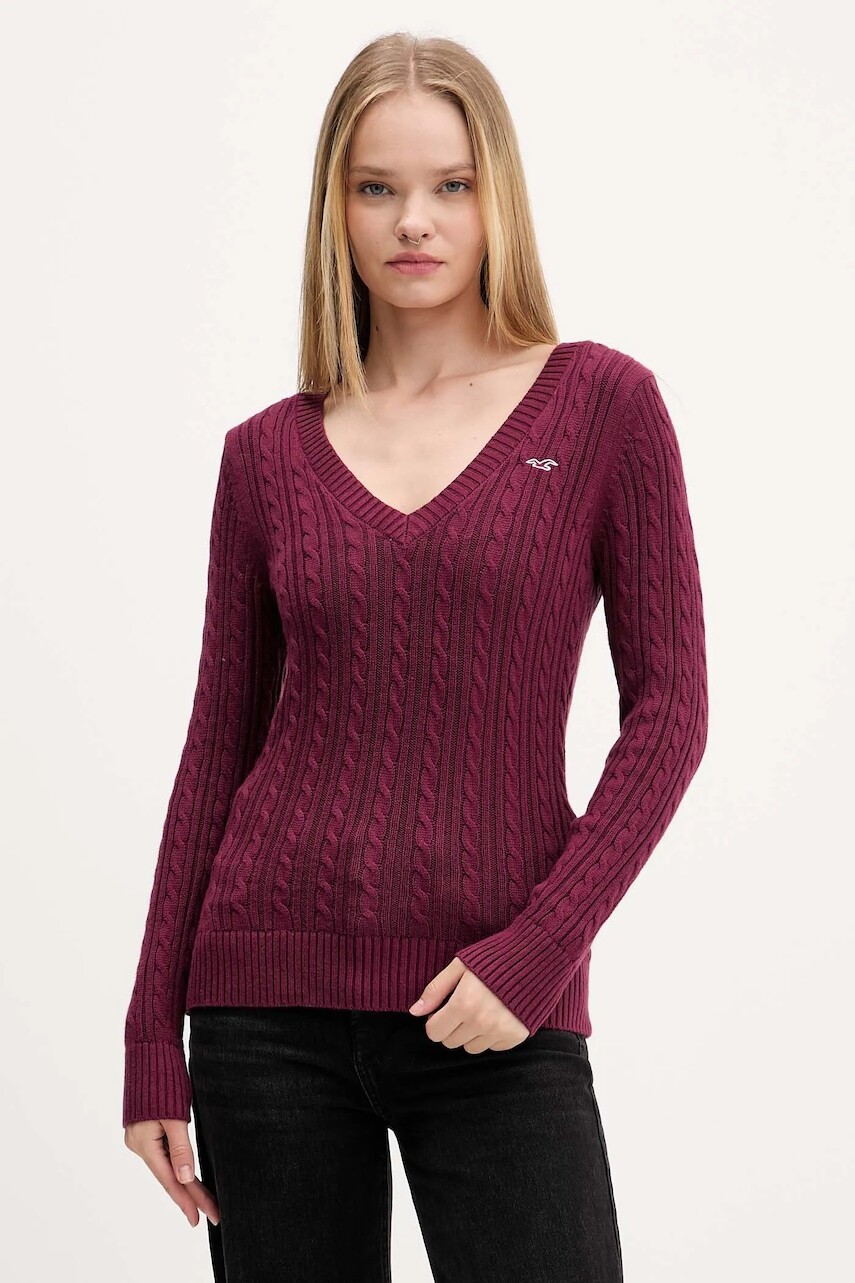 Sveter Hollister Co. bordová farba, KI350-5138