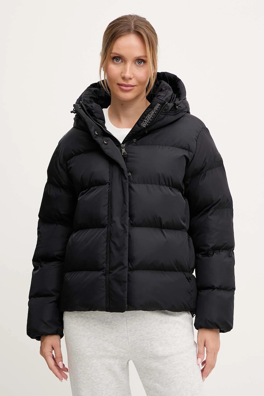 Bunda Napapijri A-Glane čierna farba, zimná, NP0A88Z44001