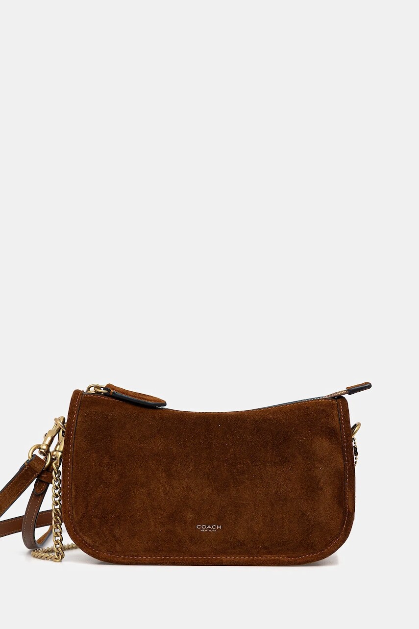 Kožená kabelka Coach Waverly hnedá farba, CCC37
