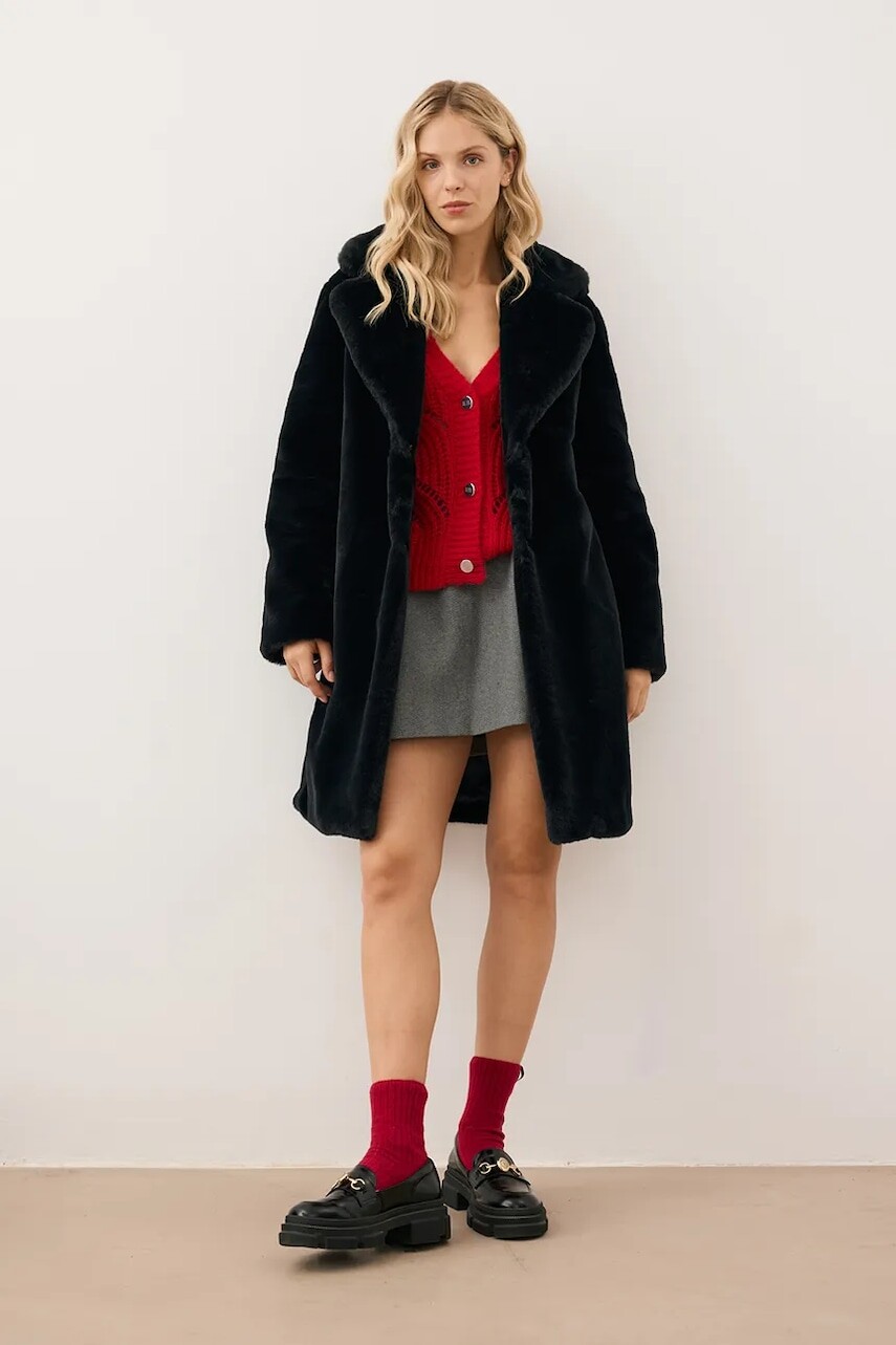 Kabát Bizuu ROMA čierna farba, ROMA CZARNY