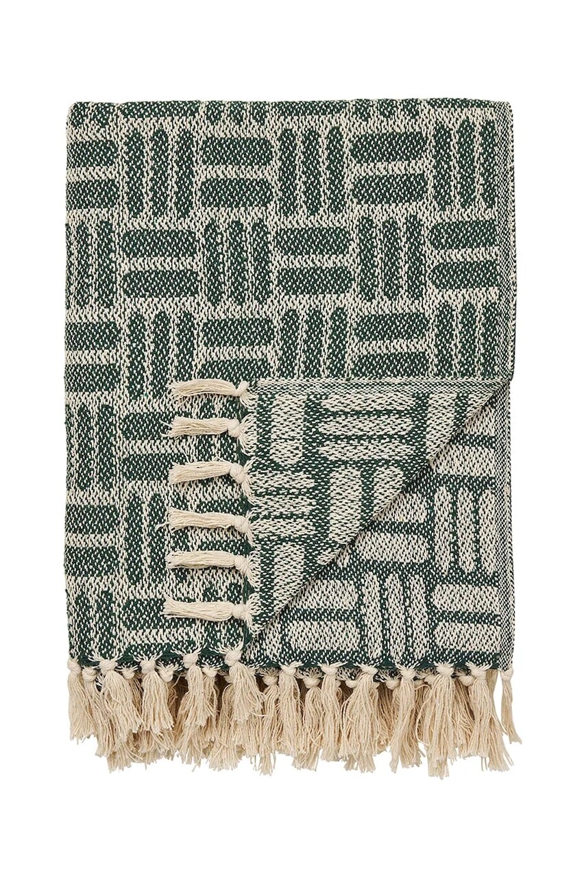 Prehoz zo zmesi bavlny House Nordic Adana 130 x 180 cm zelená farba