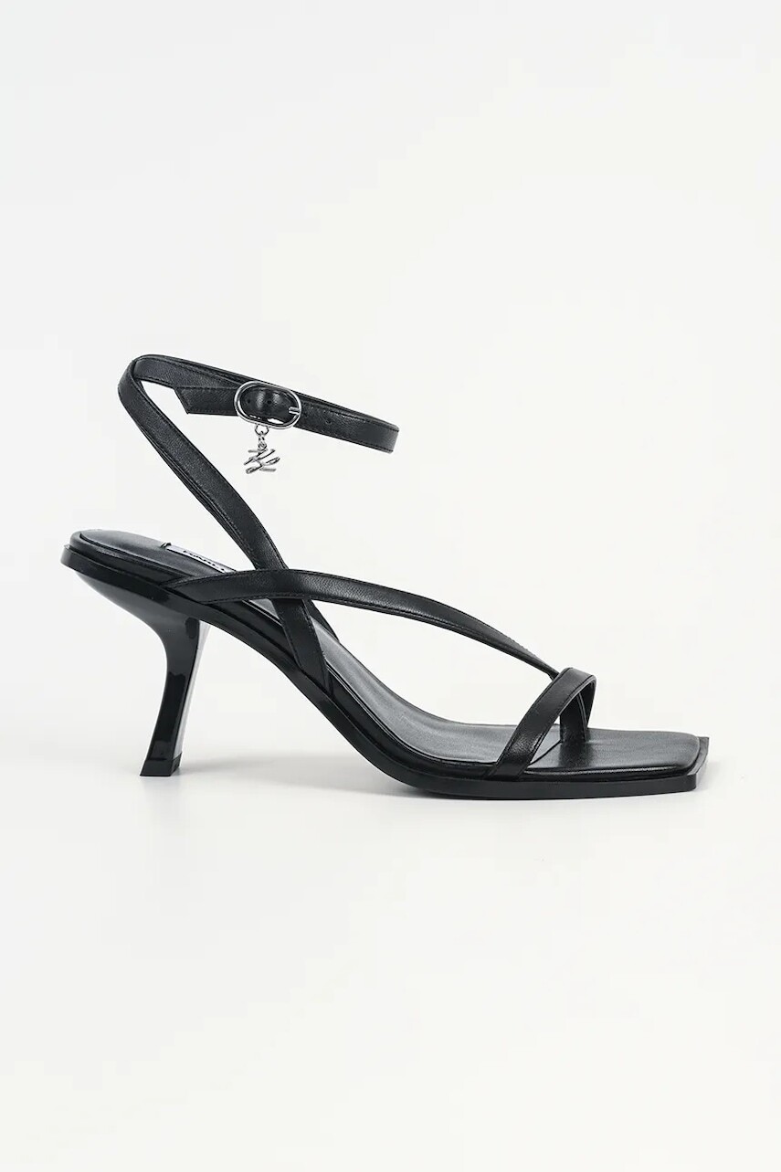 Kožené sandále Karl Lagerfeld KARMEL čierna farba, KL33606