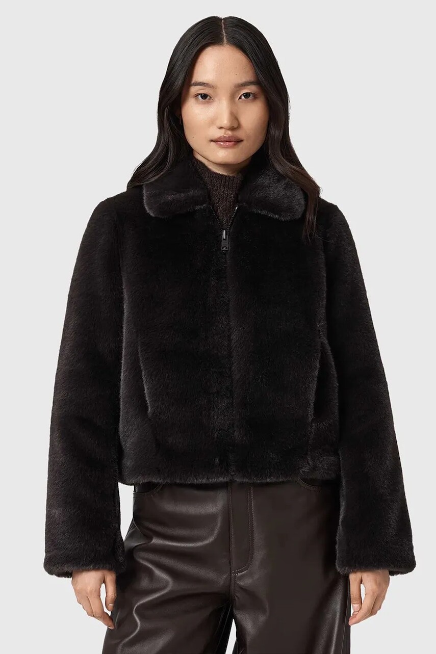 Bunda AllSaints hnedá farba, prechodná, W080OD